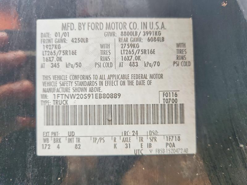 Продаж на аукціоні авто 2001 Ford F250, vin: 1FTNW20S91EB80889, номер лоту: 58835226
