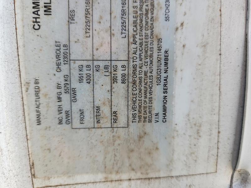 58921776 :رقم المزاد ، 1GBJG31UX71145705 vin ، 2007 Chevrolet Express G3500 مزاد بيع
