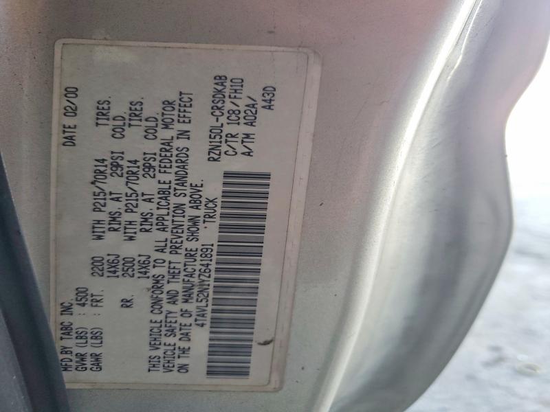 61591686 :رقم المزاد ، 4TAVL52N1YZ641891 vin ، 2000 Toyota Tacoma مزاد بيع