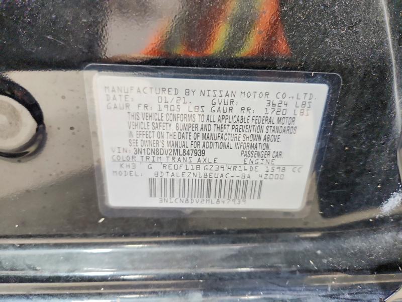 Продажа на аукционе авто 2021 Nissan Versa, vin: 3N1CN8DV2ML847939, номер лота: 60771376