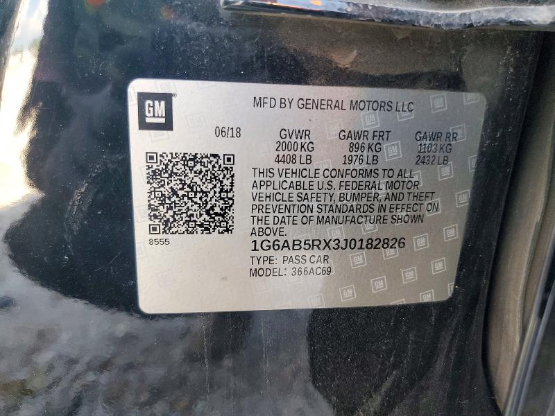 Aukcja sprzedaży 2018 Cadillac Ats, vin: 1G6AB5RX3J0182826, numer aukcji: 60058366