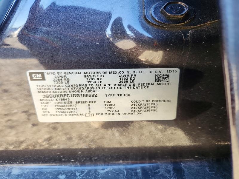62437276 :رقم المزاد ، 3GCUKREC1GG169582 vin ، 2016 Chevrolet Silverado مزاد بيع