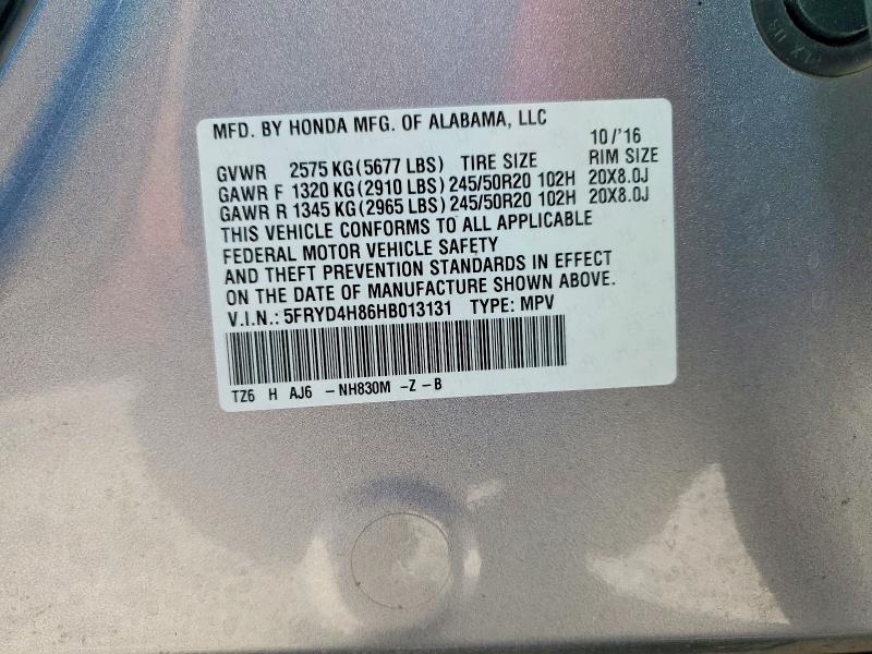 60279336 :رقم المزاد ، 5FRYD4H86HB013131 vin ، 2017 Acura Mdx مزاد بيع