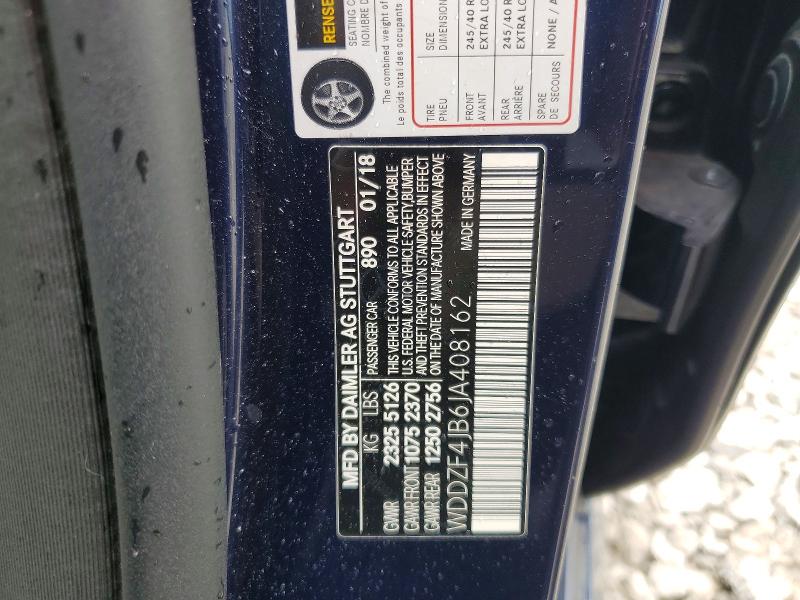 Продаж на аукціоні авто 2018 Mercedes-benz E, vin: WDDZF4JB6JA408162, номер лоту: 61996306