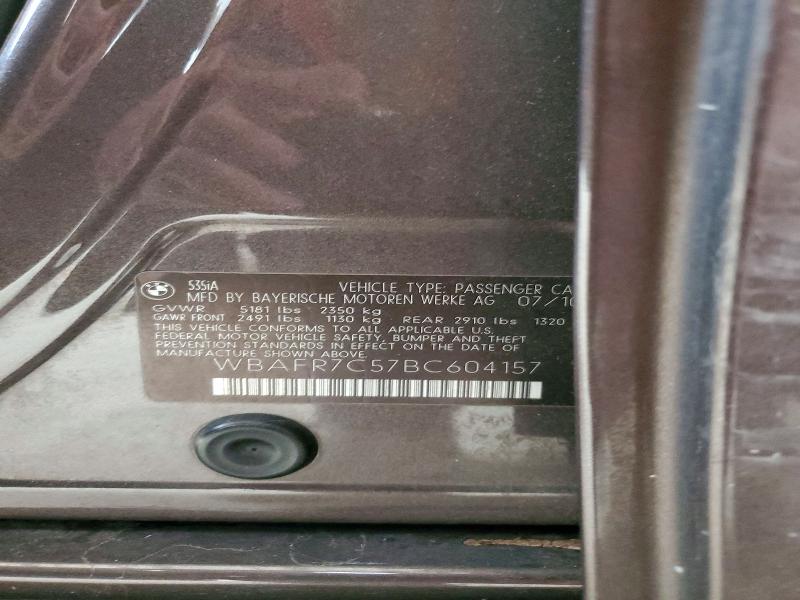 Aukcja sprzedaży 2011 Bmw 535, vin: WBAFR7C57BC604157, numer aukcji: 62651036