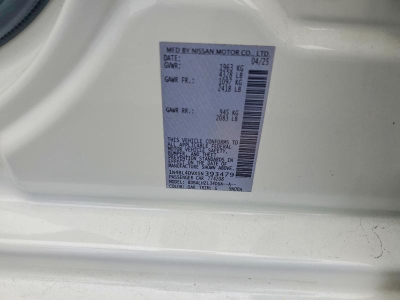 Продаж на аукціоні авто 2025 Nissan Altima, vin: 1N4BL4DVXSN393479, номер лоту: 60519466