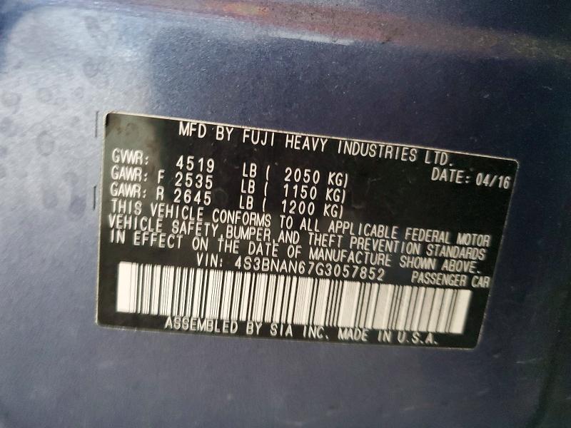 Aukcja sprzedaży 2016 Subaru Legacy, vin: 4S3BNAN67G3057852, numer aukcji: 59743596
