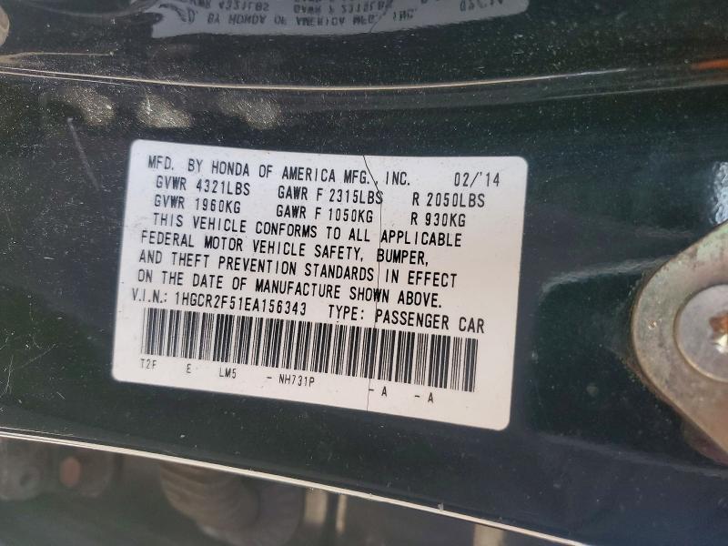 Aukcja sprzedaży 2014 Honda Accord, vin: 1HGCR2F51EA156343, numer aukcji: 60322066