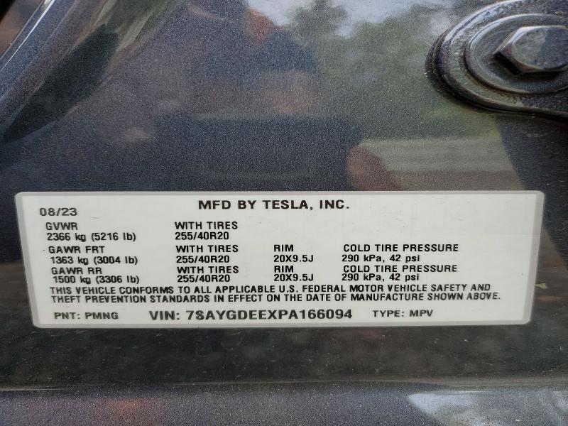 Продажа на аукционе авто 2023 Tesla Model Y, vin: 7SAYGDEEXPA166094, номер лота: 61980096