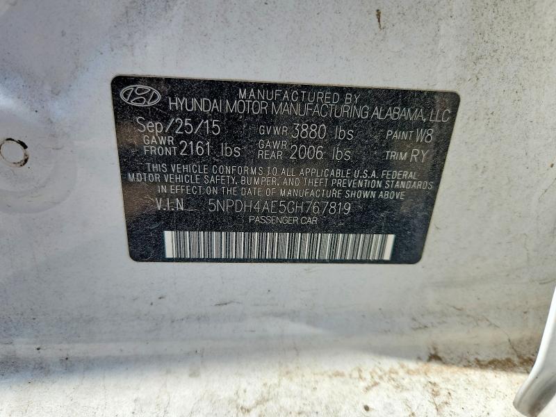 Продажа на аукционе авто 2016 Hyundai Elantra, vin: 5NPDH4AE5GH767819, номер лота: 59160946