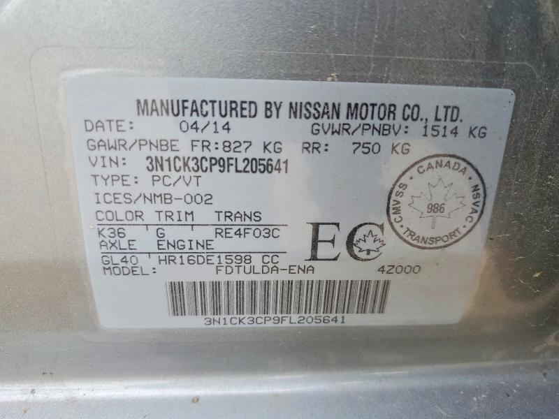 Aukcja sprzedaży 2015 Nissan Micra, vin: 3N1CK3CP9FL205641, numer aukcji: 60565506