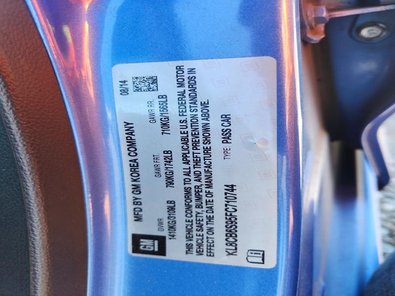 2015 Chevrolet Spark მანქანა იყიდება აუქციონზე, vin: KL8CB6S95FC710744, აუქციონის ნომერი: 59068206