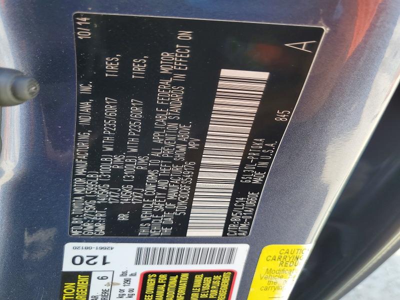 Auction sale of the 2015 Toyota Sienna, vin: 5TDYK3DC6FS549176, lot number: 62915786