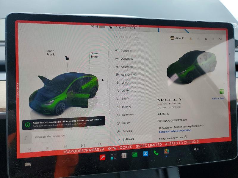 Продаж на аукціоні авто 2023 Tesla Model Y, vin: 7SAYGDEE7PA118939, номер лоту: 62801926