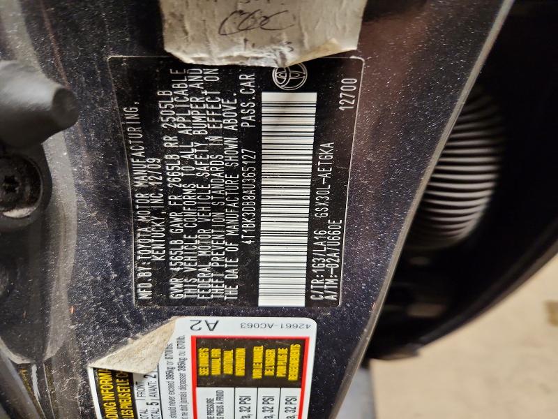2010 Toyota Avalon მანქანა იყიდება აუქციონზე, vin: 4T1BK3DB8AU365127, აუქციონის ნომერი: 62438276