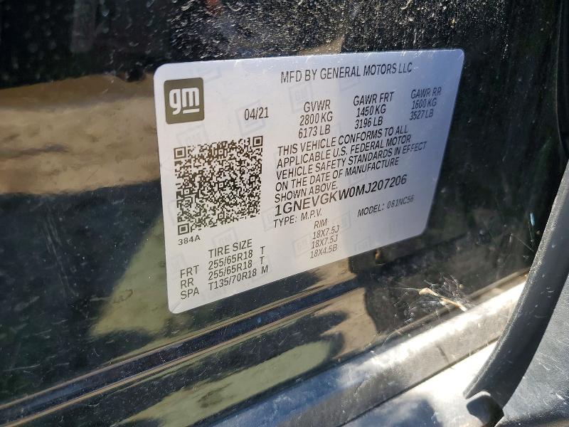 Aukcja sprzedaży 2021 Chevrolet Traverse, vin: 1GNEVGKW0MJ207206, numer aukcji: 59595926