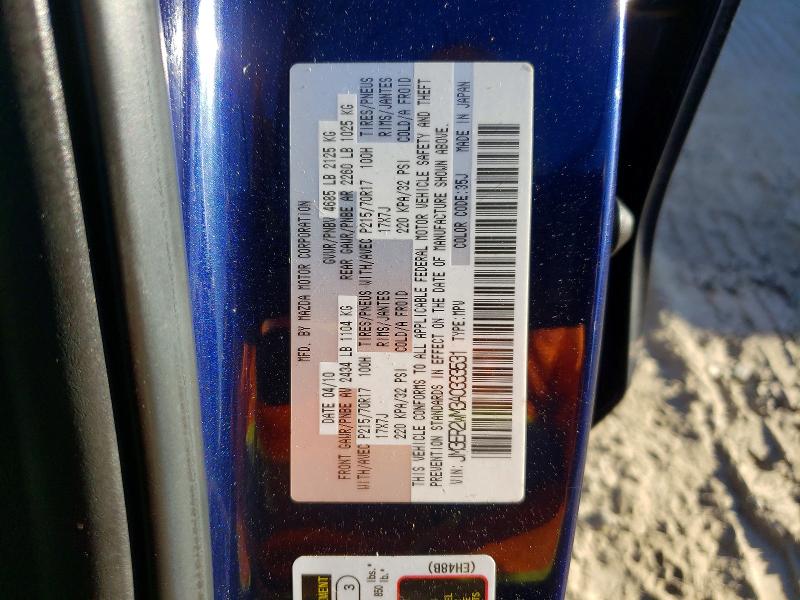 62651776 :رقم المزاد ، JM3ER2WM3A0333531 vin ، 2010 Mazda Cx-7 مزاد بيع