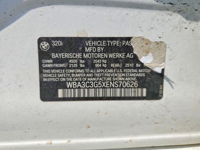 Продаж на аукціоні авто 2014 Bmw 320, vin: WBA3C3G5XENS70626, номер лоту: 63016226