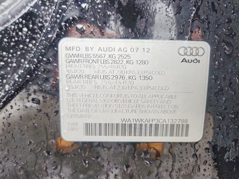 Продаж на аукціоні авто 2012 Audi Q5, vin: WA1WKAFP3CA132788, номер лоту: 62017756