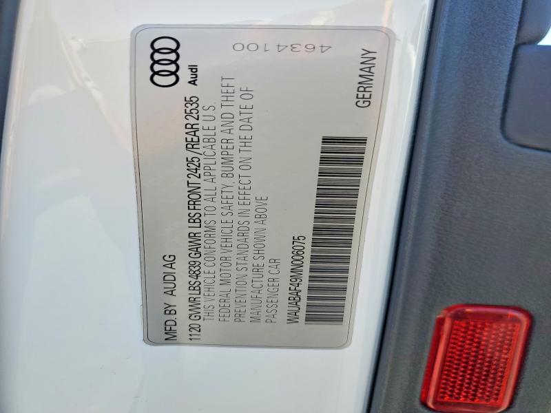 Aukcja sprzedaży 2021 Audi A4, vin: WAUABAF49MN006075, numer aukcji: 62872126