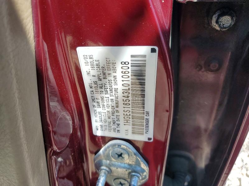 Aukcja sprzedaży 2003 Honda Civic, vin: 1HGES16543L010608, numer aukcji: 61731466