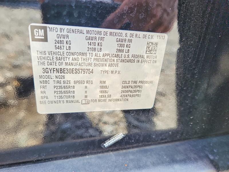 62301966 :رقم المزاد ، 3GYFNBE30ES579754 vin ، 2014 Cadillac Srx مزاد بيع