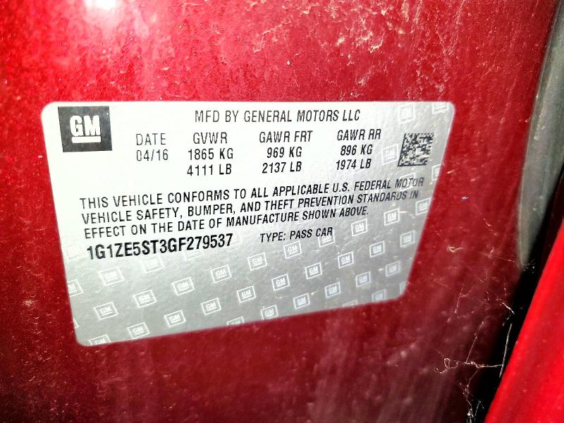 Aukcja sprzedaży 2016 Chevrolet Malibu, vin: 1G1ZE5ST3GF279537, numer aukcji: 60694056