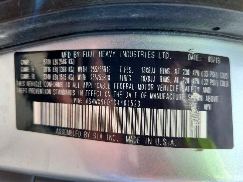 Продажа на аукционе авто 2013 Subaru Tribeca, vin: 4S4WX9GD1D4401523, номер лота: 60010006