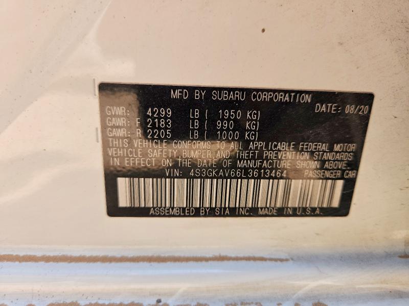 Продажа на аукционе авто 2020 Subaru Impreza, vin: 4S3GKAV66L3613464, номер лота: 60658676