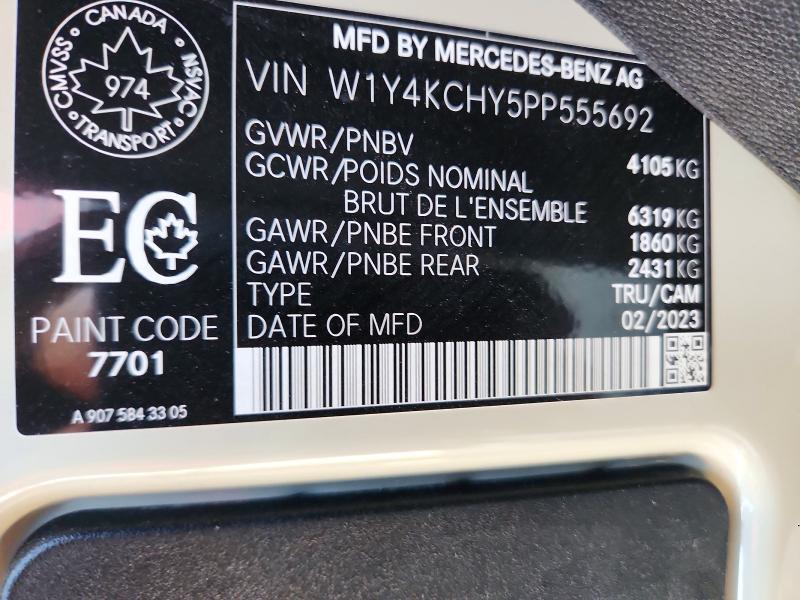 Auction sale of the 2023 Mercedes-benz Sprinter, vin: W1Y4KCHY5PP555692, lot number: 60913356
