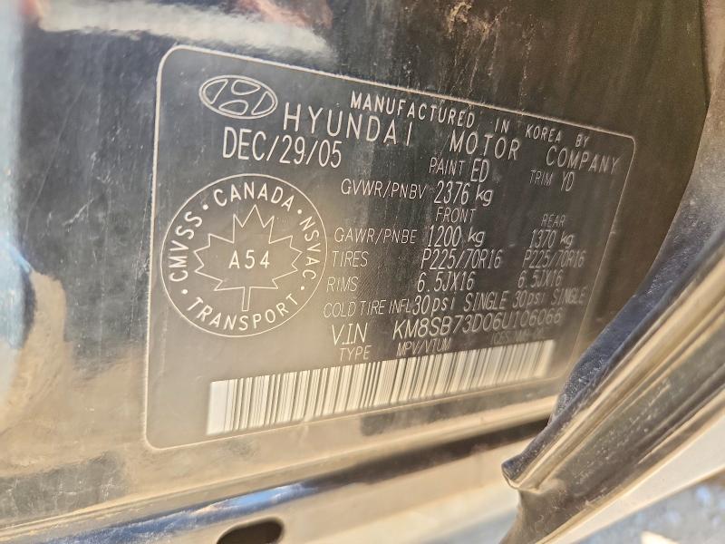 Продажа на аукционе авто 2006 Hyundai Santa Fe, vin: KM8SB73D06U106066, номер лота: 63144666