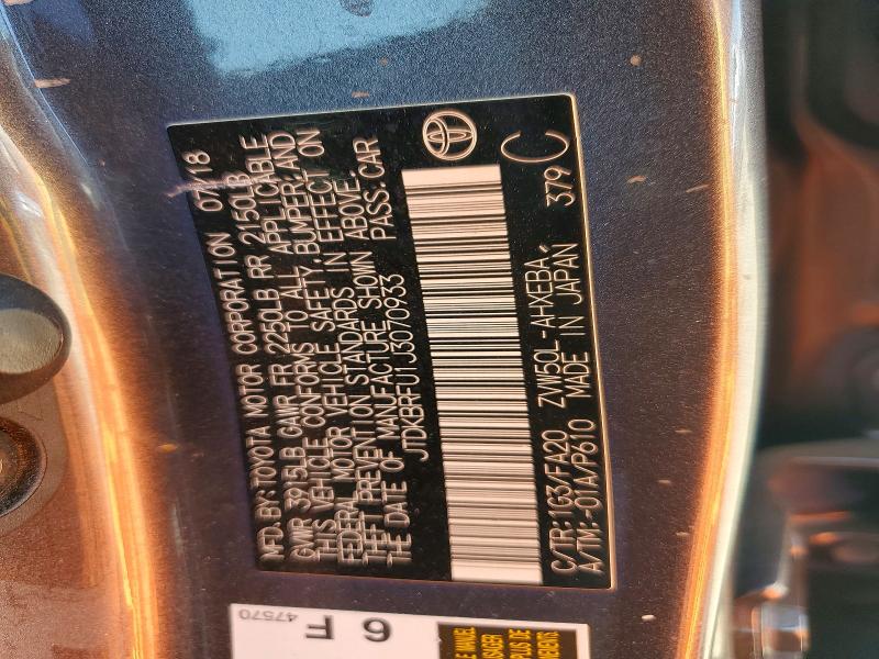 Продажа на аукционе авто 2018 Toyota Prius, vin: JTDKBRFU1J3070933, номер лота: 60251146