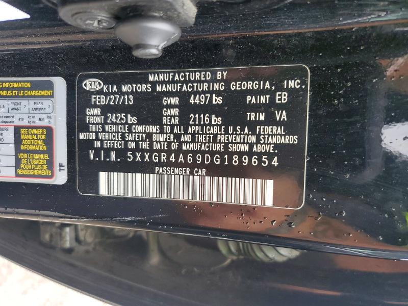 Aukcja sprzedaży 2013 Kia Optima, vin: 5XXGR4A69DG189654, numer aukcji: 60660446