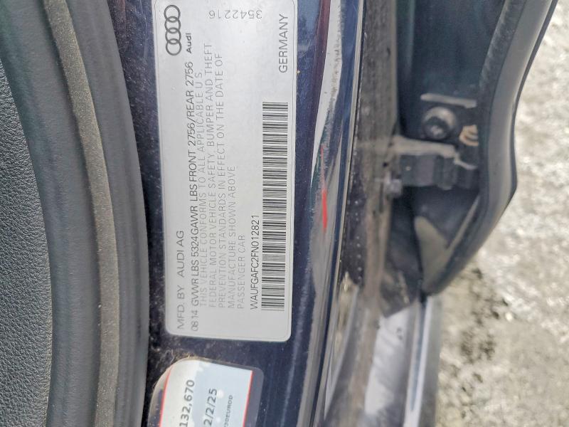 Продажа на аукционе авто 2015 Audi A6, vin: WAUFGAFC2FN012821, номер лота: 60630096