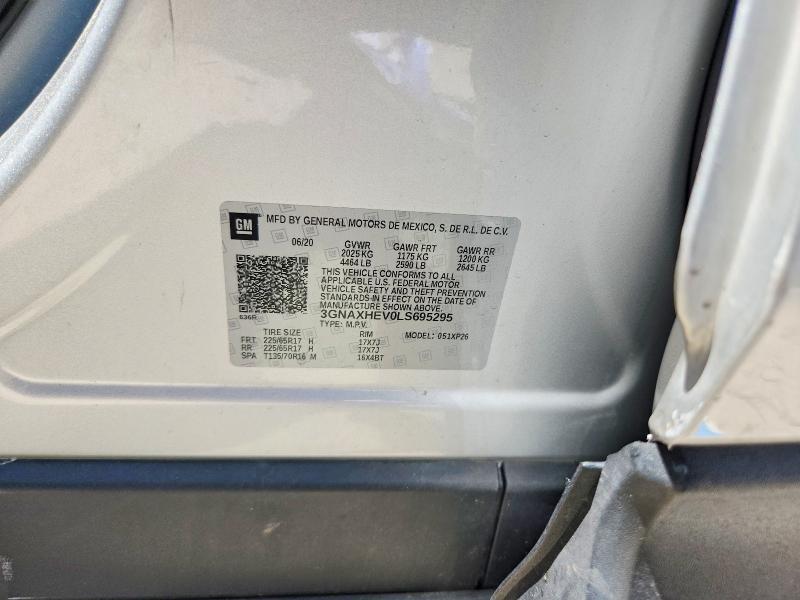 59536126 :رقم المزاد ، 3GNAXHEV0LS695295 vin ، 2020 Chevrolet Equinox مزاد بيع