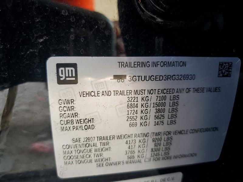 60377116 :رقم المزاد ، 3GTUUGED3RG326930 vin ، 2024 Gmc Sierra مزاد بيع