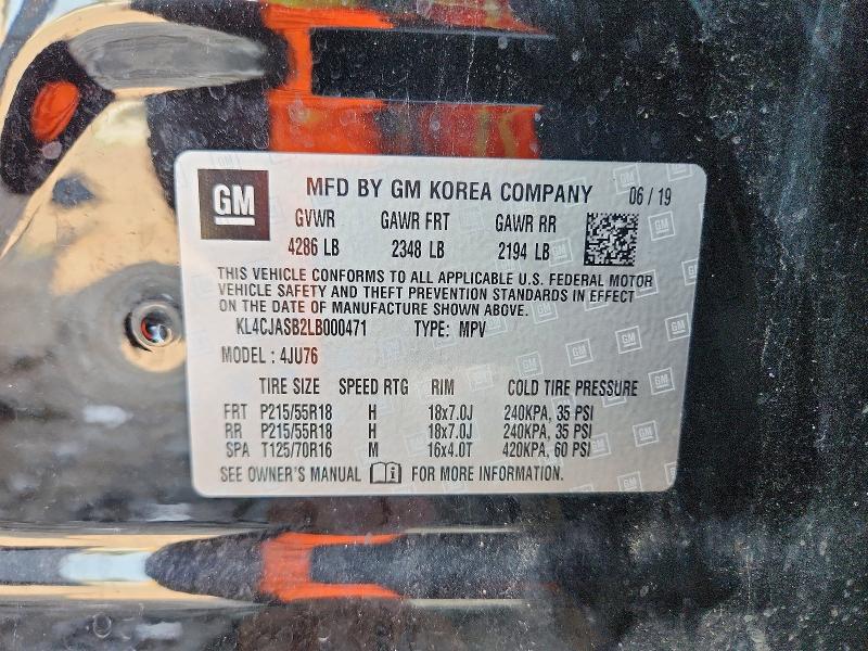 61949816 :رقم المزاد ، KL4CJASB2LB000471 vin ، 2020 Buick Encore مزاد بيع