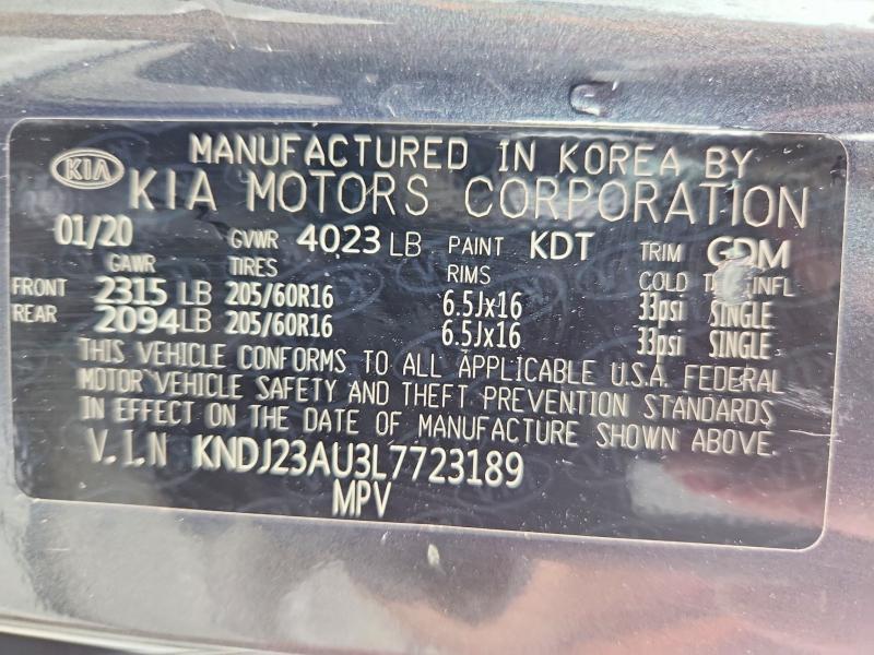 2020 Kia Soul მანქანა იყიდება აუქციონზე, vin: KNDJ23AU3L7723189, აუქციონის ნომერი: 63051326