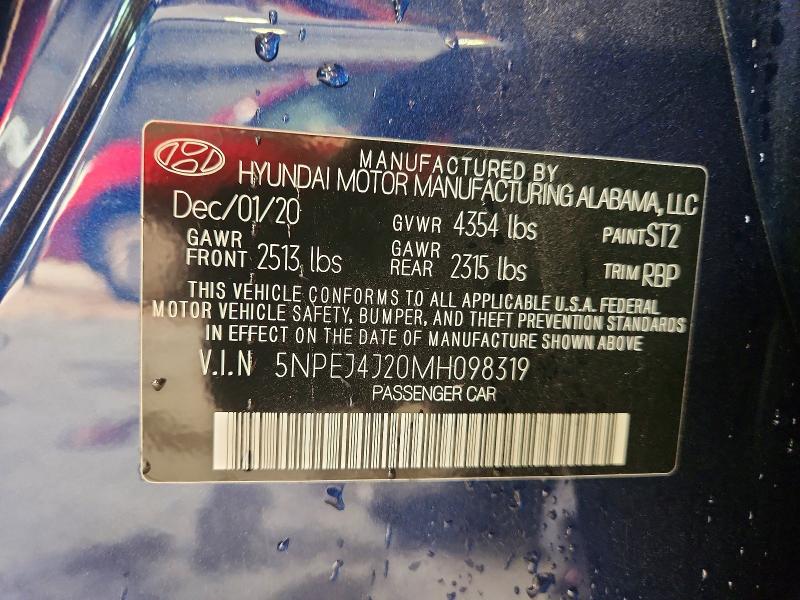 Aukcja sprzedaży 2021 Hyundai Sonata, vin: 5NPEJ4J20MH098319, numer aukcji: 61164996