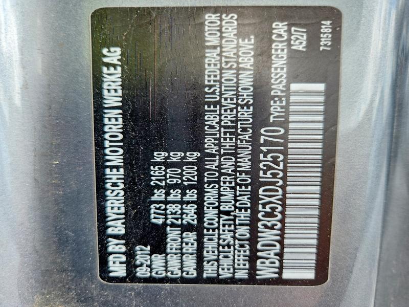 Продаж на аукціоні авто 2013 Bmw 328, vin: WBADW3C5XDJ525170, номер лоту: 59654816