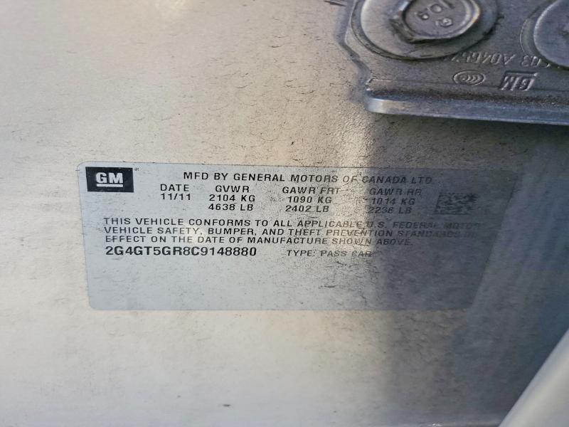 2012 Buick Regal მანქანა იყიდება აუქციონზე, vin: 2G4GT5GR8C9148880, აუქციონის ნომერი: 62560396