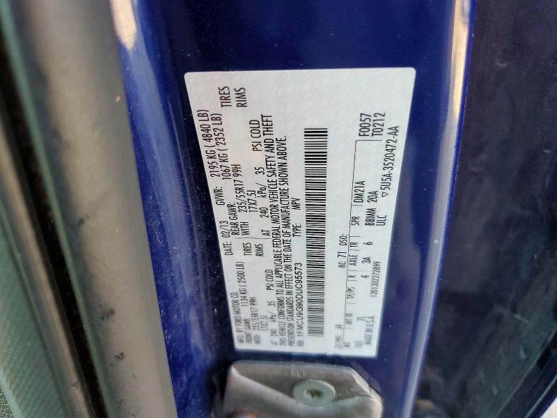 2013 Ford Escape მანქანა იყიდება აუქციონზე, vin: 1FMCU9G90DUC95573, აუქციონის ნომერი: 61937716