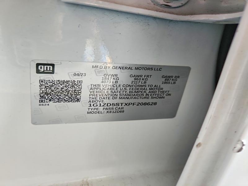 Продажа на аукционе авто 2023 Chevrolet Malibu, vin: 1G1ZD5STXPF208628, номер лота: 59235986