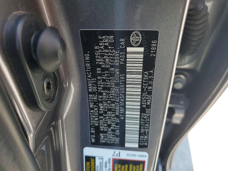 Продажа на аукционе авто 2015 Toyota Camry, vin: 4T1BF1FK5FU097585, номер лота: 63407096