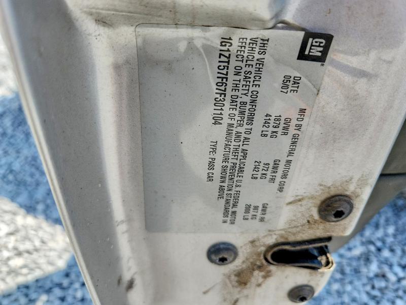 62296756 :رقم المزاد ، 1G1ZT57F67F301104 vin ، 2007 Chevrolet Malibu مزاد بيع