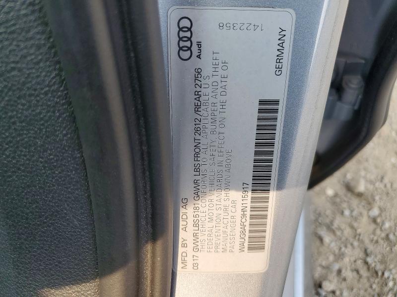 2017 Audi A6 მანქანა იყიდება აუქციონზე, vin: WAUG8AFC9HN115917, აუქციონის ნომერი: 62617176