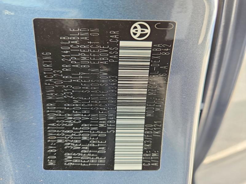 59615436 :رقم المزاد ، 5YFB4MDE7RP093483 vin ، 2024 Toyota Corolla مزاد بيع