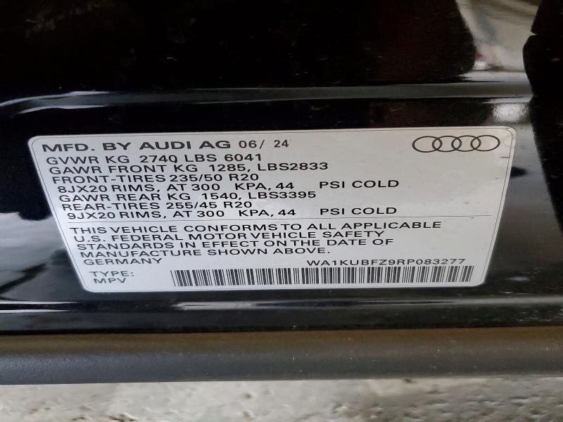 Aukcja sprzedaży 2024 Audi Q4 E-tron, vin: WA1KUBFZ9RP083277, numer aukcji: 60937006