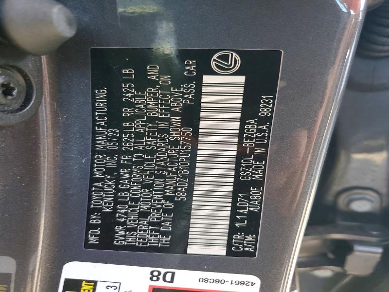 Продажа на аукционе авто 2023 Lexus Es 350, vin: 58ADZ1B10PU157750, номер лота: 59740256