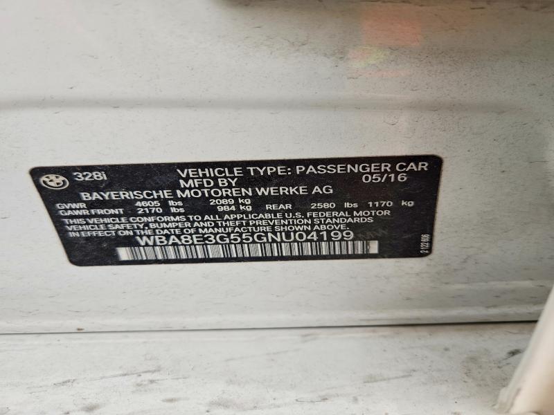 Продаж на аукціоні авто 2016 Bmw 328, vin: WBA8E3G55GNU04199, номер лоту: 60467746